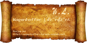 Wagenhoffer Lóránt névjegykártya