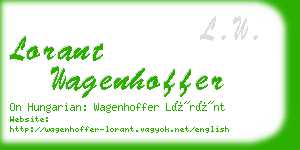 lorant wagenhoffer business card